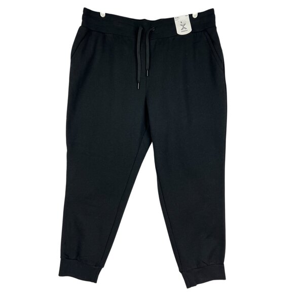 Xersion Women's Super Soft Fleece Black Jogger Size XXL Drawstring Mid Rise NWT - Picture 1 of 10